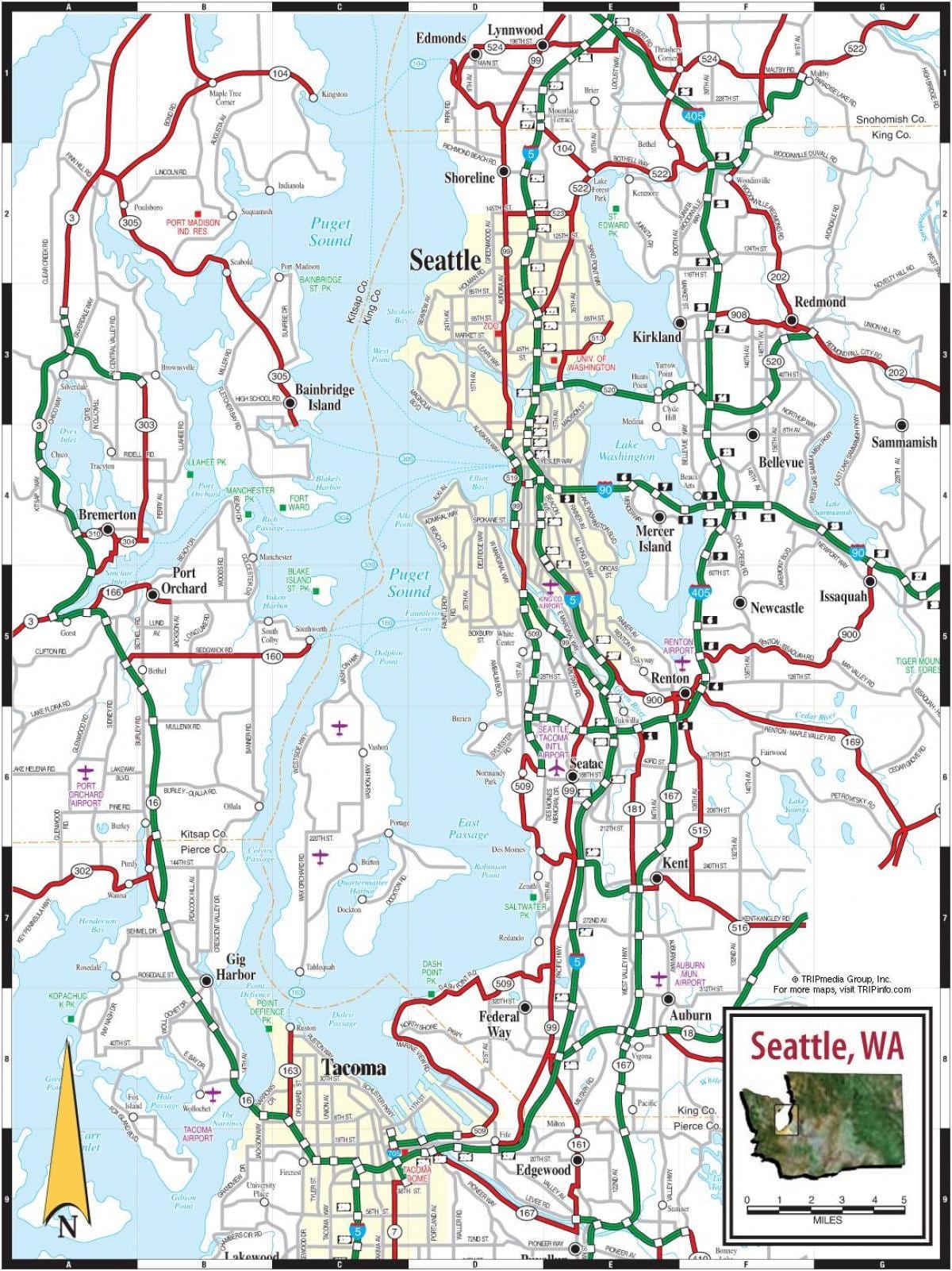 西雅图道路地图