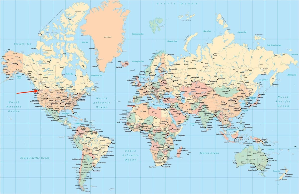 西雅图在世界地图上的位置